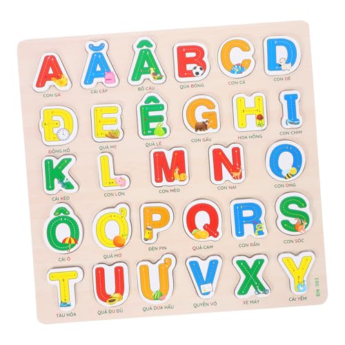 KONTONTY Spielzeug Großes Alphabet-Puzzle Aus Holz Für Kinder Lernspielzeug Für Die Vietnamesische Sprache Für Vorschüler von KONTONTY