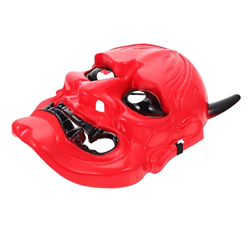 KONTONTY -maske Abschlussball Maske Halloween-cosplay Gruselige Partymaske Japanische Maske Halloween-party-dekor Geistermasken Make-up-dekor Halloween-streichmaske Rot Plastik von KONTONTY