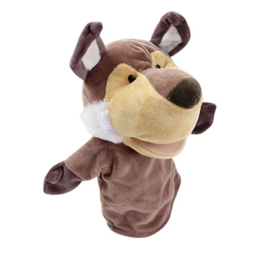 KONTONTY üsch Handpuppe Wolf Interaktive Tier Handpuppe Für Ideal Für Geschichtenerzählen Und Puppenspiele Kuscheltier Aus Weichem Material Fördert Die Kreativität Und von KONTONTY