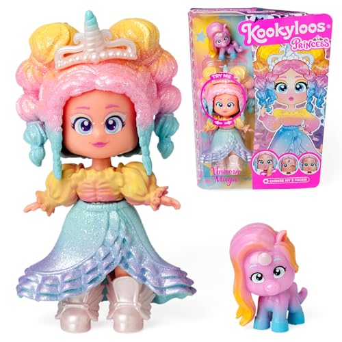 KOOKYLOOS Prinzessinnen-Serie, Unicorn Magic – Sammelpuppe aus der Princess-Serie. Enthält Puppe, Set aus Kleidung und Schuhen mit Prinzessinnen-Thema, Zubehör und Haustier. 1 Puppe, 3 Verschiedene von KOOKYLOOS