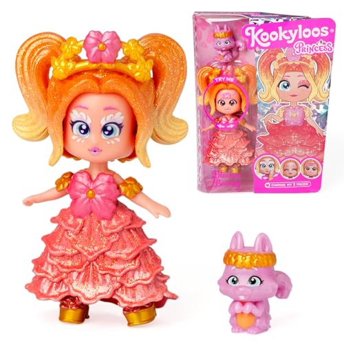 KOOKYLOOS Serie Princess, Blossom Beauty – Sammelpuppe aus der Princess-Serie. Enthält Puppe, Set aus Kleidung und Schuhen mit Prinzessinnen-Thema, Zubehör und Haustier. 1 Puppe, 3 Verschiedene von KOOKYLOOS