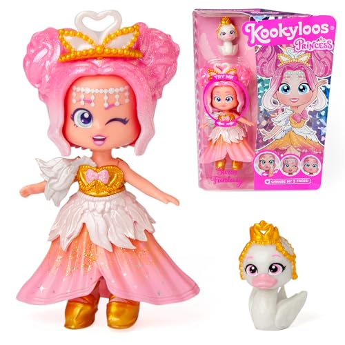 KOOKYLOOS Serie Princess, Swan Fantasy – Sammelpuppe aus der Princess-Serie. Enthält Puppe, Set aus Kleidung und Schuhen mit Prinzessinnen-Thema, Zubehör und Haustier. 1 Puppe, 3 Verschiedene von KOOKYLOOS