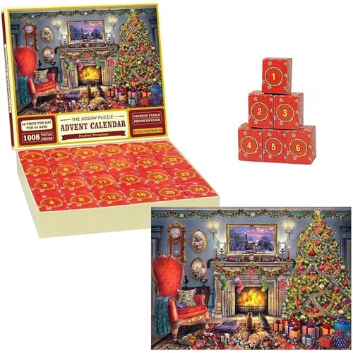 1000PCS Christmas Jigsaw Puzzle Calendar, 24 Days Countdown to Christmas (A) von KOOMAL