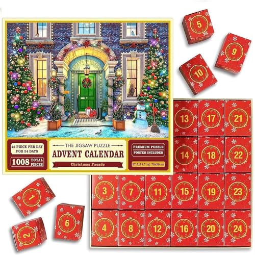 1000PCS Christmas Jigsaw Puzzle Calendar, 24 Days Countdown to Christmas (B) von KOOMAL