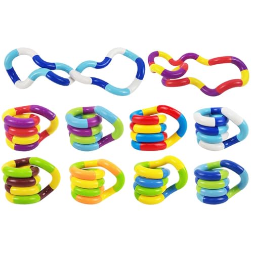 10PCS Adults Tangle Fidget Toy Brain Imagination Tools, Relaxation Anxiety Stress Relief Toys, Sensory Play Fine Motor Skills Development Calming Tool, Random Color von KOOMAL