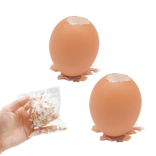 2PCS Artificial Egg Squeeze Toy Soft Rebound TPR Stress Ball Pinch Toy Stress Relief Simulation Egg Props Funny Spoof von KOOMAL