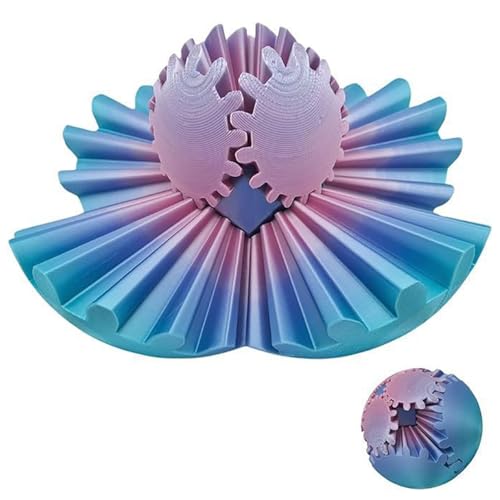 3D Printed Gear Ball Spin Ball, 10cm Stress Relief Fidget Toy, Activity Gear Ball for Adults Kids Ages 6+ (A) von KOOMAL