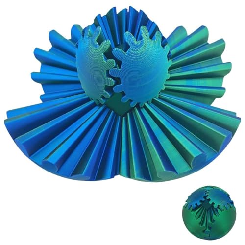 3D Printed Gear Ball Spin Ball, 10cm Stress Relief Fidget Toy, Activity Gear Ball for Adults Kids Ages 6+ (C) von KOOMAL