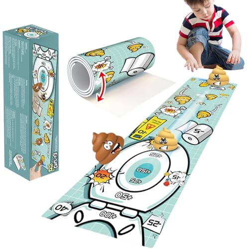 Indoor Table Top Games, Roll-Up Design Family Board Games, Bowling Tabletop Curling Game for Kids Adults Travel Home Party (D) von KOOMAL