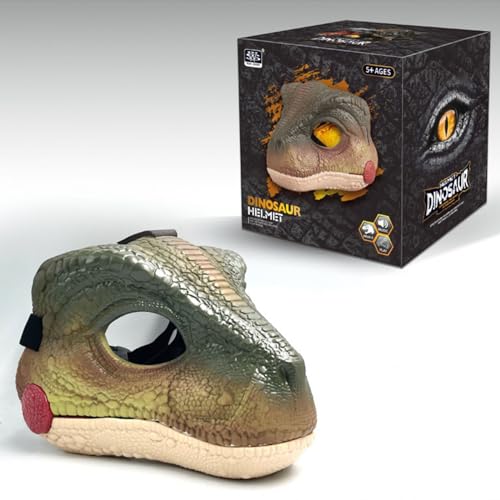 KOOMAL Dinosaur Mask with Sound, Moving Jaw Dino Mask, Dinosaur Costume Mask for Kids, Halloween Costume for Kids Adults (green) von KOOMAL