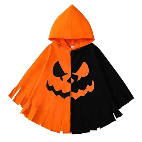 KOOMAL Halloween Ghost Pumpkin Hooded Cape, Unisex Kids Halloween Fancy Dress Costume Cosplay Clothes von KOOMAL