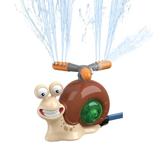 Lovely Snail Water Sprinkler for Kids, Yard Outdoor Activities Summer Outside Toys Backyard Games Attaches to Garden Hose Splashing Toys Water Play (A) von KOOMAL