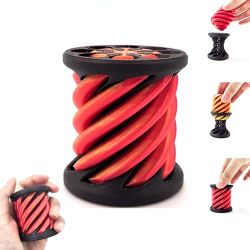 Pyramid Passthrough Sculpture, 3D Printed Spiral Cone Fidget Toy Desk Decoration, Anxiety Stress Relief Toy for Adults & Kids & Autism (B) von KOOMAL