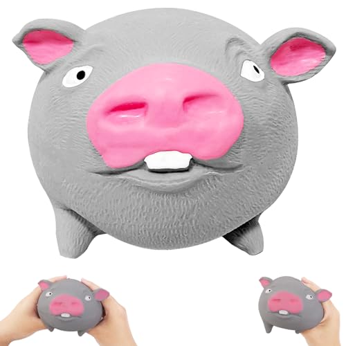 Antistress Spielzeug Schwein Stressspielzeug,Squishy Squeeze Toy Antistressball,Anti Stress Würfel Lustige Geschenke,Anti Stress Spielzeug Geschenke für Erwachsene und Kinder (Gray) von KOONLONG