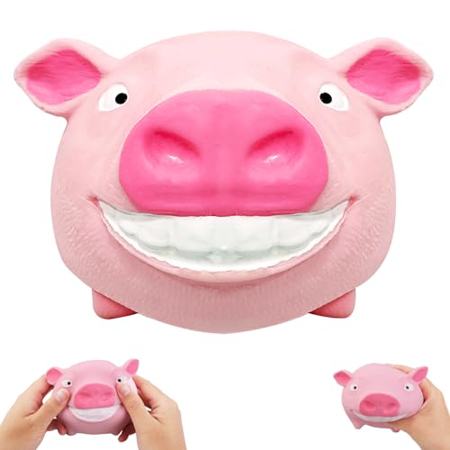 Antistress Spielzeug Schwein Stressspielzeug,Squishy Squeeze Toy Antistressball,Anti Stress Würfel Lustige Geschenke,Anti Stress Spielzeug Geschenke für Erwachsene und Kinder (Rosa) von KOONLONG