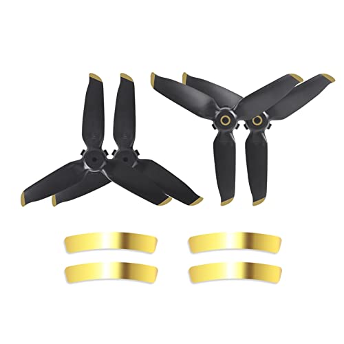 Propellerflugzeug-Ersatzteil, Blade Fens Props Wing Schnellverschluss-Abdeckung Schutzset Carbon 4PCS Propellerschutz, for DJI FPV Combo Drone(Size:Gold) von KOPHENIX