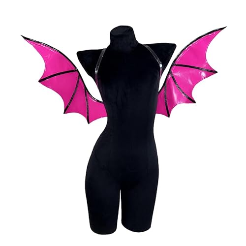 KORURACLUB Flügel Cosplay Halloween Fledermausflügel Succubus Flügel Kleidung Accessoires Fledermausflügel Teufelsflügel (Pink) von KORURACLUB