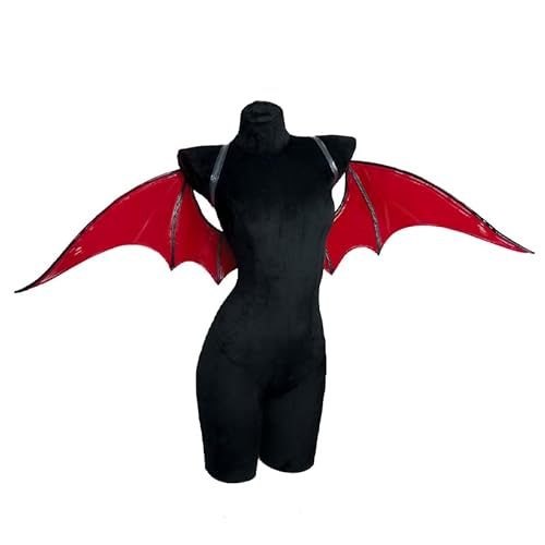 KORURACLUB Flügel Cosplay Halloween Fledermausflügel Succubus Flügel Kleidung Accessoires Fledermausflügel Teufelsflügel (Red) von KORURACLUB