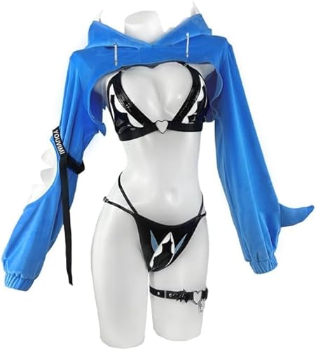 KORURACLUB Original Shark Princess Plüsch Cosplay Kostüm für Damen süßes und weiches PU Material （M-XL） von KORURACLUB