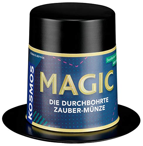 Kosmos 601744 Magic Mini Zauberhut-Die durchbohrte Münze, Zauber-Set, kleines Geschenk und Mitbringsel für den Kindergeburtstag, Zaubern für Kinder ab 8 Jahre, 4 coole Tricks mit mysteriösen Münzen von Thames & Kosmos