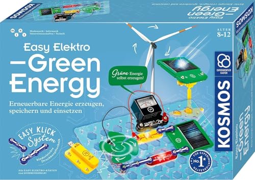 KOSMOS 620684 Easy Elektro - Green Energy, Amazon Exklusiv, Erneuerbare Energie erzeugen speichern und einsetzen, Experimentierkasten für Kinder ab 8 Jahre von KOSMOS