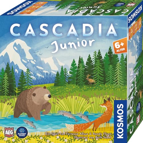 KOSMOS 684884 Cascadia Junior, „Spiel des Jahres“ 2022 für Kinder und Familien ab 6 Jahre. Kinderspiel für 1-4 Kinder, Legespiel, von KOSMOS