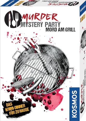 KOSMOS 695118 Murder Mystery Party - Mord am Grill, Das Krimi-Dinner für zu Hause, Komplett-Set für genau 6-8 Personen ab 16 Jahren, Partyspiel von Kosmos