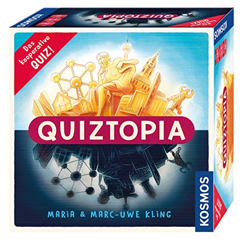 Kosmos 694296 - Quiztopia- Gemeinsam gegen das Spiel, das kooperative Quiz von Marc-Uwe Kling. Wissensspiel ab 16 Jahren, Brettspiel von Kosmos