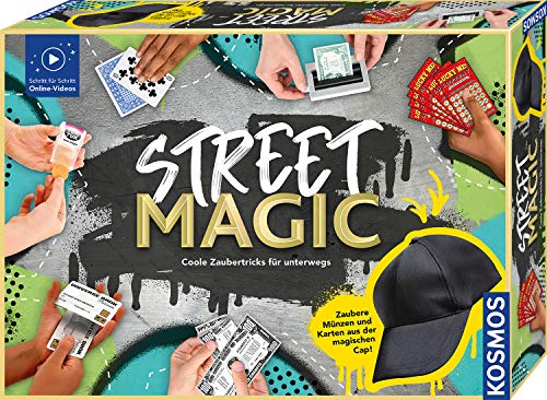 Kosmos 682002 Street Magic, Coole Zaubertricks für unterwegs, magische Zauberutensilien, 75 Tricks, Zaubern lernen, Zauberkasten für Einsteiger, Jugendliche und Kinder ab 8 Jahre, Online-Tutorials, silver von KOSMOS