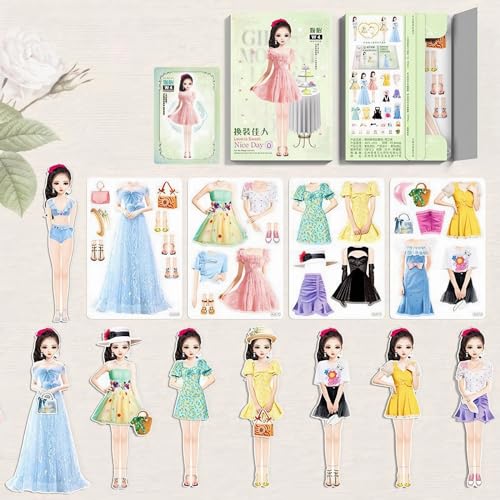 KOURM Magnetic Dress Up Baby Paper Dolls, Magnetic Princess Dress Up Paper Doll Pretend Play Toys Set, Magnet People Clothes Puzzles Game for 3+ Year Old Girls Toddler (B) von KOURM