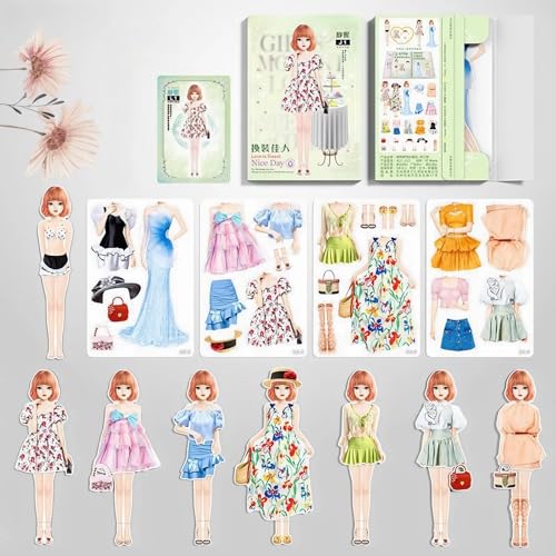 KOURM Magnetic Dress Up Baby Paper Dolls, Magnetic Princess Dress Up Paper Doll Pretend Play Toys Set, Magnet People Clothes Puzzles Game for 3+ Year Old Girls Toddler (D) von KOURM