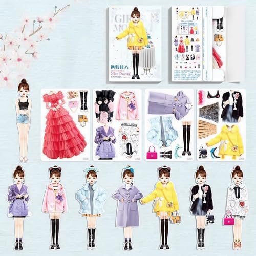 KOURM Magnetic Dress Up Baby Paper Dolls, Magnetic Princess Dress Up Paper Doll Pretend Play Toys Set, Magnet People Clothes Puzzles Game for 3+ Year Old Girls Toddler (G) von KOURM