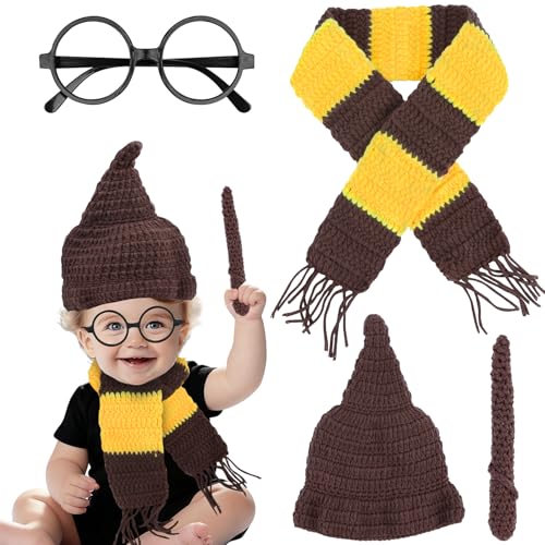 KOVSGQ Baby Fotoshooting Newborn Shooting Outfit Baby Kostüm Neugeborene Fotografie Requisiten Jungen Mädchen Halloween Zauberer Hut Schal Zauberstab Brille Rahmen Häkeln BabyFoto Requisiten KOVSGQ Baby Fotoshooting Newborn Shooting Outfit Baby Kostüm Neugeborene Fotografie Requisiten Jungen Mädchen Halloween Zauberer Hut Schal Zauberstab Brille Rahmen Häkeln BabyFoto Requisiten von KOVSGQ