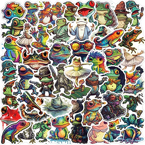 Psychedelischer Frosch Aufkleber 50Pcs Coole Aufkleber für Wasserflaschen Laptop Sammelalben, Gitarren, Gepäck, Fahrrad, Telefon, Skateboards|Teenager, Mädchen, Kinder Aufkleber von KOWASO