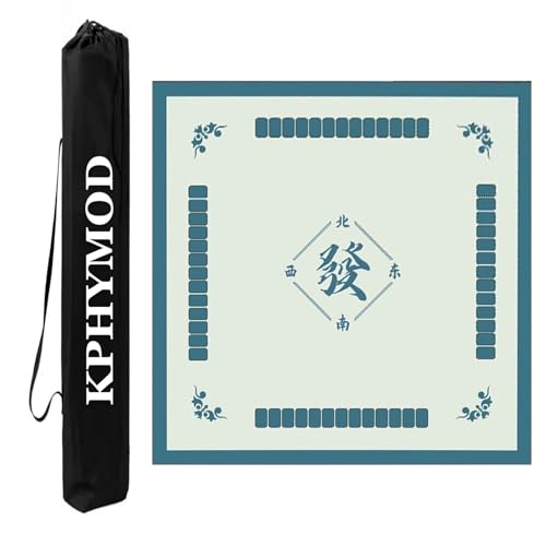 KPHYMOD Mahjong Spiel Matte Grüne Mahjong-Matte, rutschfeste Geräuschreduzierung, Gaming-Tischabdeckung Aus Polyesterfaser Für Mah-Jongg-Karten-Brettspiele(Green-1,37.4x37.4in) von KPHYMOD