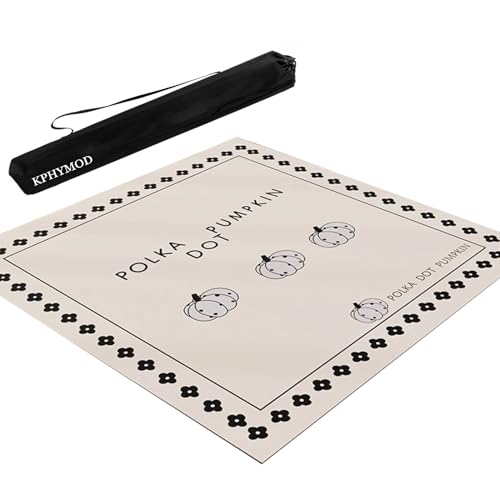 KPHYMOD Mahjong Spiel Matte Mahjong-Matte Mit Tragetasche, rutschfest Und Geräuschreduzierend, Mehrzweck-Tischabdeckung Für Mah-Jongg-Karten, Brettspiele, Fliesenspiele(Beige-1,35.43x35.43in) von KPHYMOD