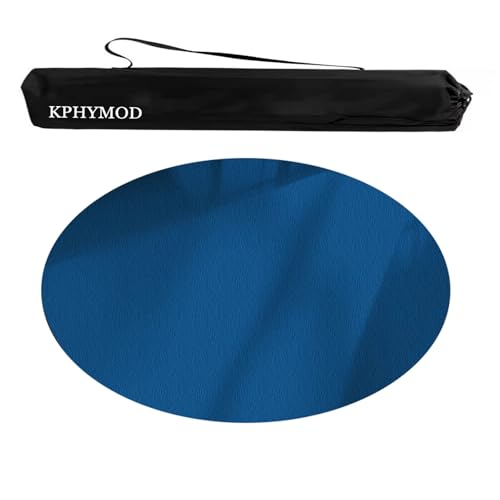 KPHYMOD Mahjong Spiel Matte Runde Mahjong-Matte Mit Tragetasche, Polyester-Tischdecke Mit Rutschfester Rückseite, rutschfeste Und Geräuschreduzierende Spieltischdecke(Blue,27.56x27.56 in) von KPHYMOD