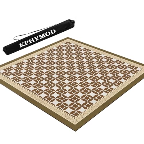 KPHYMOD Mahjong Spiel Matte rutschfeste Mahjong-Matte, Pokerkarten-Brettspiel-Tischbezüge, Verdickte Polyesterfaser-Gaming-Unterlage Mit Geräuschreduzierung(Brown-1,37.4x37.4in) von KPHYMOD