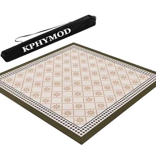 KPHYMOD Mahjong Spiel Matte rutschfeste Mahjong-Matte, Pokerkarten-Brettspiel-Tischbezüge, Verdickte Polyesterfaser-Gaming-Unterlage Mit Geräuschreduzierung(Brown-2,35.43x35.43in) von KPHYMOD