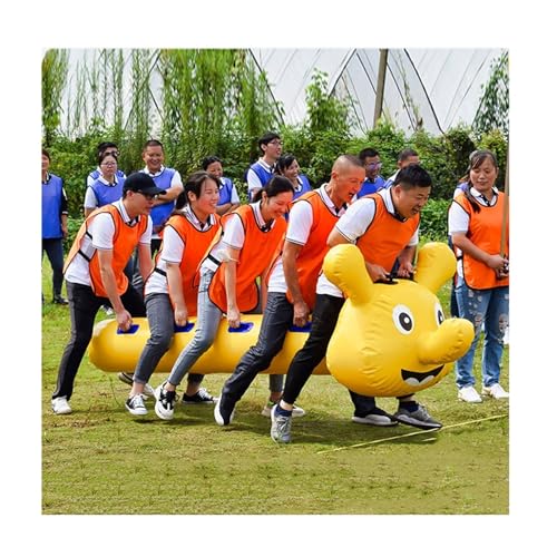 KPHYMOD Spiele für Draussen Field Day Games Outdoor-Teamspiele, Aufblasbares Spielzeug, Lustige Sportspiele, Wettkampfspiele, Teamspielausrüstung, Gelb(10 Seats/L-6.5M) von KPHYMOD