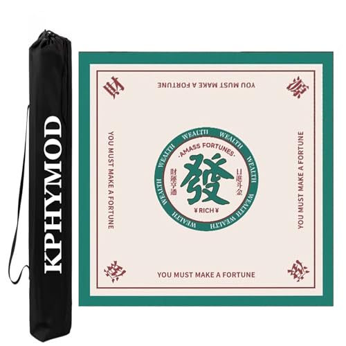 Mahjong Spiel Matte Quadratische Mahjong-Matte, Selbstgemacht, Auf Dem Neuesten Stand, Anti-Rutsch-Rauschunterdrückung, Poker, Karten, Brettspiele, Mah-Jongg-Tischdecke Mit Tasche(Beige-1,27.56x27.56i von KPHYMOD