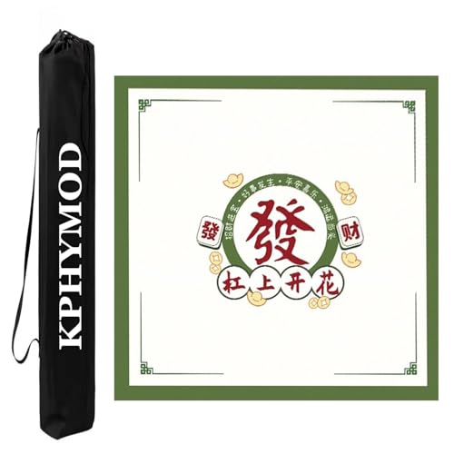 Mahjong Spiel Matte Quadratische Mahjong-Matte, Selbstgemacht, Auf Dem Neuesten Stand, Anti-Rutsch-Rauschunterdrückung, Poker, Karten, Brettspiele, Mah-Jongg-Tischdecke Mit Tasche(Beige-2,39.37x39.37i von KPHYMOD