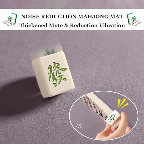 Mahjong Spiel Matte Quadratische Mahjong-Matte Für Poker, Karten, Brettspiele, Fliesenspiele, Rutschfeste Und Geräuschreduzierende Indoor-Spieltischabdeckung Mit Tasche(Light green,35.43x35.43in) von KPHYMOD