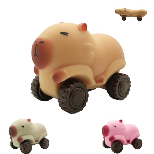 Capybara Squeeze Toy Car, Capybara Stretch Squeeze Toys, Capybara Sensory Toy, Capybara Stress Toy with Wheels, for Kids Adults Gifts (Brown) von KQLULU