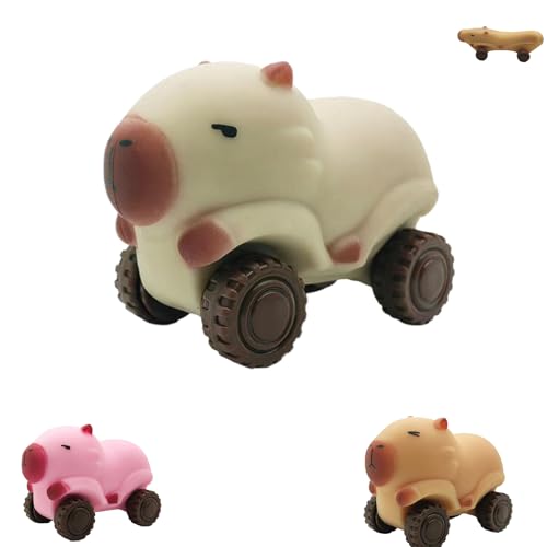 Capybara Squeeze Toy Car, Capybara Stretch Squeeze Toys, Capybara Sensory Toy, Capybara Stress Toy with Wheels, for Kids Adults Gifts (beige) von KQLULU