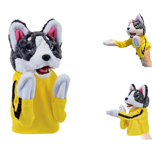Husky Gloves Doll, Children's Game Plush Toys, Stuffed Hand Puppet Dog Action Toy, Boxer Hand Puppets, Interactive Hand Puppet with Sounds and Boxing Action (1*pcs) von KQLULU