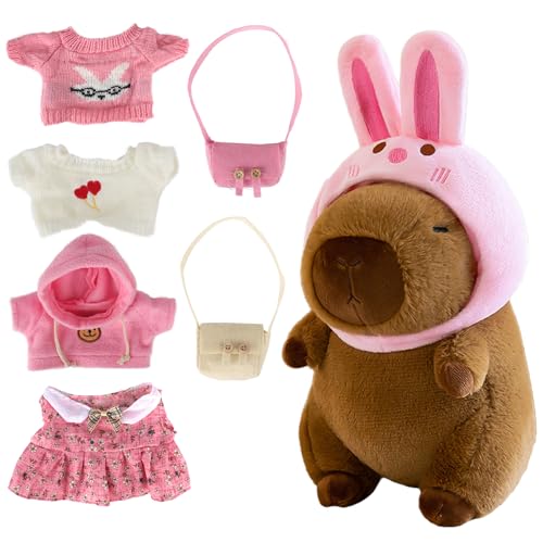 KQWVZ Capybara Kuscheltier, 23cm Capybara Plüschtier, Capybara Plüsch mit Kleidung und Accessoires, Dress Up Capybara Plüschtier, Niedlichen Capybara Plushie, Anziehspielzeug Für Mädchen Und Jungen KQWVZ Capybara Kuscheltier, 23cm Capybara Plüschtier, Capybara Plüsch mit Kleidung und Accessoires, Dress Up Capybara Plüschtier, Niedlichen Capybara Plushie, Anziehspielzeug Für Mädchen Und Jungen von KQWVZ