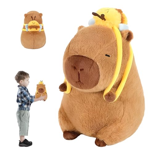 KQWVZ Capybara Kuscheltier, 25cm Capybara Plüschtier Mit Bienenrucksack, Wasserschwein Kuscheltier, Kapibara-Puppenkissen, Für Home Deko Mädchen Und Jungen, Großes Geburtstags Geschenk Für Kinder KQWVZ Capybara Kuscheltier, 25cm Capybara Plüschtier Mit Bienenrucksack, Wasserschwein Kuscheltier, Kapibara-Puppenkissen, Für Home Deko Mädchen Und Jungen, Großes Geburtstags Geschenk Für Kinder von KQWVZ