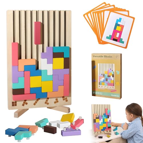 KQWVZ Tetris Holzspiel, Holz Stapelspiel Tetris, Holzpuzzle 3D Tetris mit 42 Steinen und 10 Herausforderungskarten, Holz Tetris Stapelpuzzle Spielzeug,Montessori-Spiele 3456 Jahre,Geschenk für Kinder KQWVZ Tetris Holzspiel, Holz Stapelspiel Tetris, Holzpuzzle 3D Tetris mit 42 Steinen und 10 Herausforderungskarten, Holz Tetris Stapelpuzzle Spielzeug,Montessori-Spiele 3456 Jahre,Geschenk für Kinder von KQWVZ
