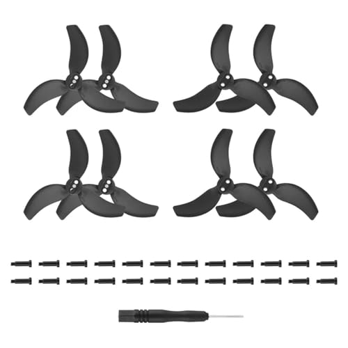 KRLAZdN 2/4 Paar Propeller-Ersatzset mit Schrauben und Schraubendreher, kompatibel mit Avata 2 Drohnen-Requisiten(Black 4 Pair) von KRLAZdN